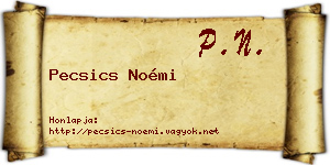 Pecsics Noémi névjegykártya